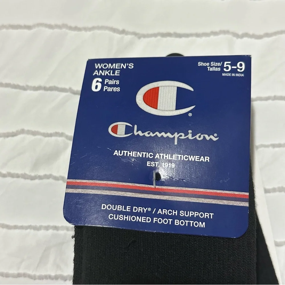 Champion Women’s Ankle 6 Pairs Socks Shoe Size 5-9